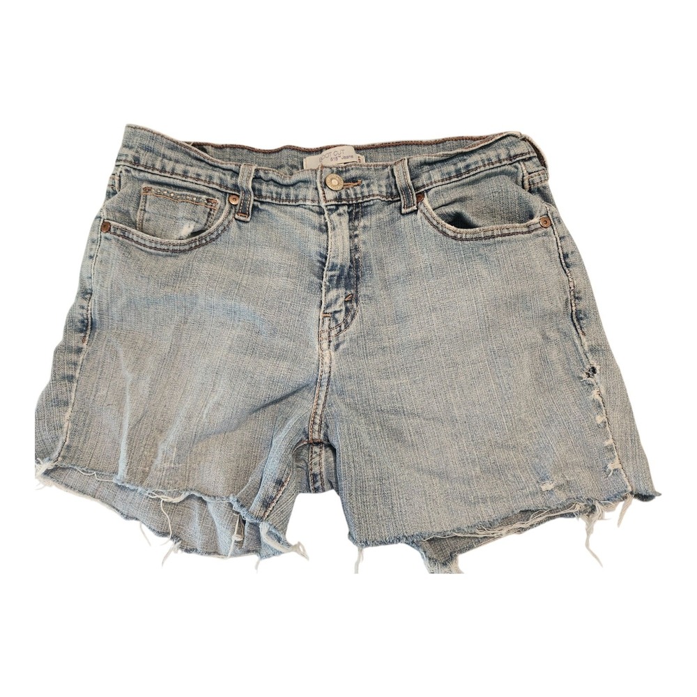 Levis 515 Bootcut Cut Off Denim Shorts Light Wash Frayed Hem Womens Size 10 M